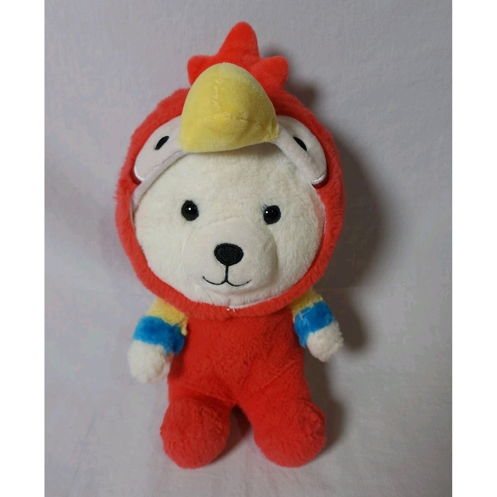 Cute Cuddly Plush White Bear Red Parrot Costume Stuffed Animal KellyToy 2023
